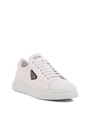 Ayakmod Premium 2040 M Beyaz Hakiki Deri Erkek Sneaker