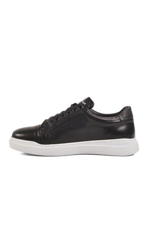 Ayakmod Premium 2040 M Siyah-Beyaz Hakiki Deri Erkek Sneaker