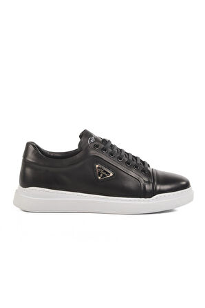 Ayakmod Premium 2040 M Siyah-Beyaz Hakiki Deri Erkek Sneaker