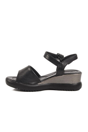 Siyah Kadın Topuklu Sandalet T-003 Z