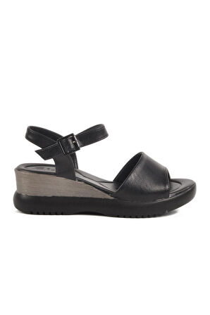 Siyah Kadın Topuklu Sandalet T-003 Z