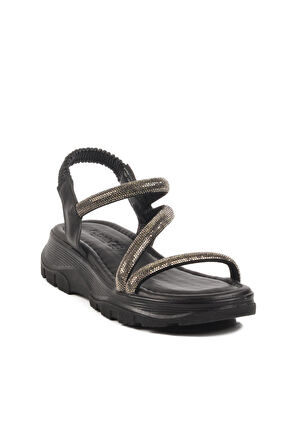 Siyah Kadın Topuklu Sandalet T-005 Z