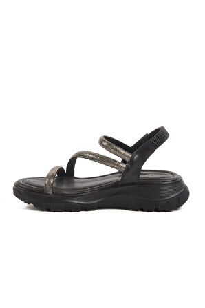 Siyah Kadın Topuklu Sandalet T-005 Z
