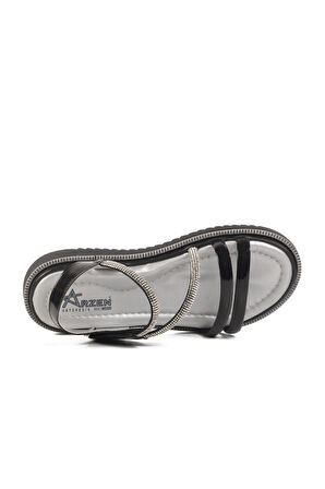 Siyah Rugan Çocuk Sandalet 25T103 F