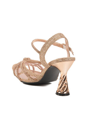 Altın Kadın Abiye Ayakkabı Z