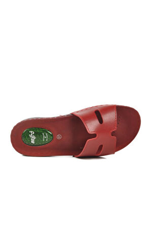 Kırmızı Jel Taban Kadın Terlik Bento 6813 Z