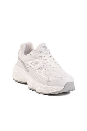 182 G Unisex Beyaz-Gri Hafif Esnek Spor Ayakkabı