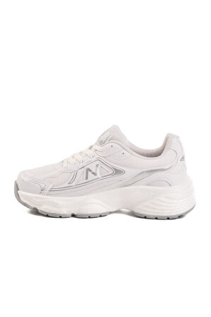 182 G Unisex Beyaz-Gri Hafif Esnek Spor Ayakkabı