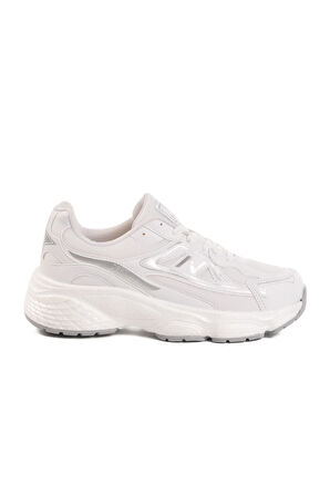 182 G Unisex Beyaz-Gri Hafif Esnek Spor Ayakkabı