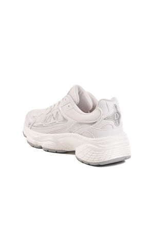 182 G Unisex Beyaz-Gri Hafif Esnek Spor Ayakkabı
