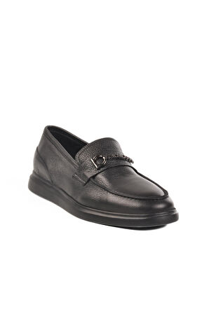 Marcomen 152-21139 M Siyah-Siyah Hakiki Deri Erkek Sneaker