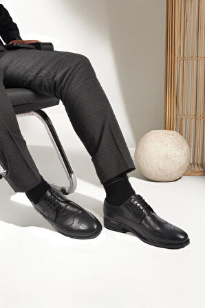 Pierre Cardin 1571116 M Siyah Hakiki Deri Erkek Bağcıklı Klasik Ayakkabı