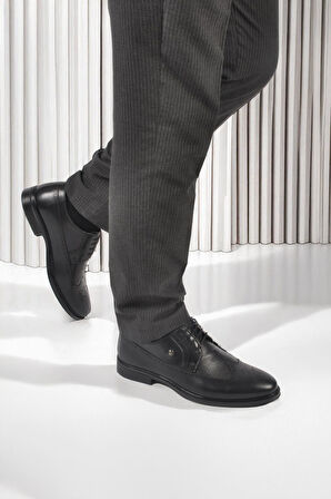 Pierre Cardin 1571116 M Siyah Hakiki Deri Erkek Bağcıklı Klasik Ayakkabı