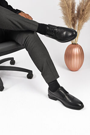 Pierre Cardin 1571116 M Siyah Hakiki Deri Erkek Bağcıklı Klasik Ayakkabı