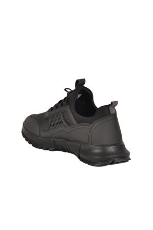 Nans 6006 G Siyah Fileli Kilit Bağcıklı Unisex Spor Ayakkabı
