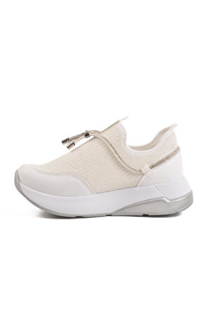 702498 Z Beyaz Kadın Taşlı Günlük Ayakkabı