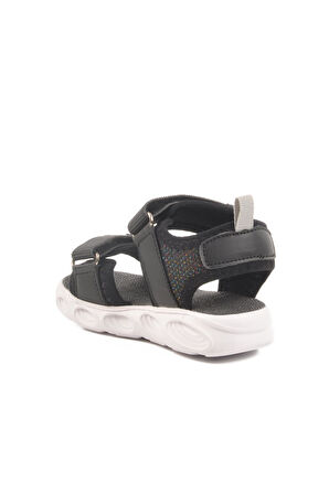 018127 B Siyah-Gri Çocuk Sandalet Ba & Ba 