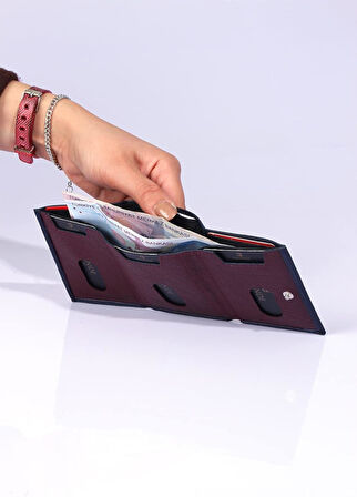 Grande 724 Kartlık Lacivert Hakki Deri Erkek Kartlık