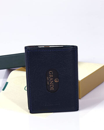 Grande 724 Kartlık Lacivert Hakki Deri Erkek Kartlık