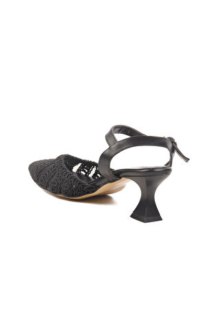 Pierre Cardin PC-54660 Z Siyah Hasır Örgü Kadın Abiye Ayakkabı