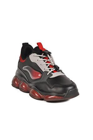 2054  F Siyah-Kırmızı Çocuk Mevsimlik Spor Ayakkabı