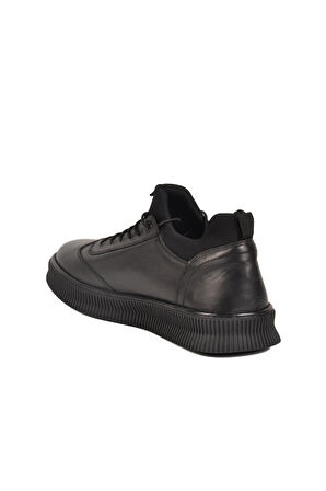 WALKway 2517 M ( Büyük Numara ) Siyah Hakiki Deri Erkek Günlük Ayakkabı