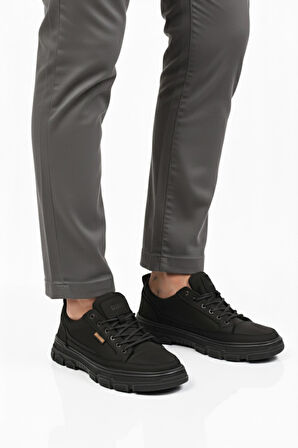 Bulldozer 260081 M Siyah Nubuk Hakiki Deri Erkek Günlük Ayakkabı