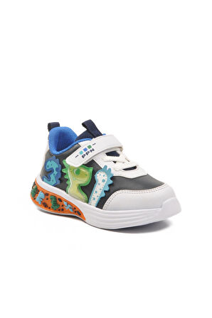 2065 B Lacivert Çocuk Dinozor Figürlü Spor Ayakkabı