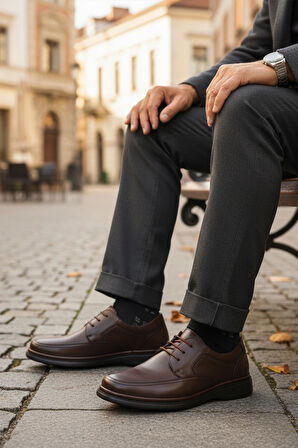 Ayakmod DSN 2038 M Kahve Hakiki Deri Erkek Günlük Ayakkabı