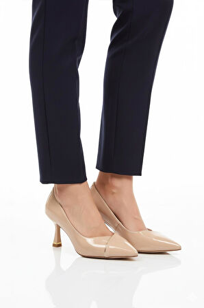 Ayakmod 357164 Z Nude Rugan  Kadın Topuklu Ayakkabı