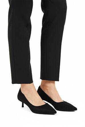Ayakmod 458343 Z Siyah Süet Kadın Topuklu Ayakkabı
