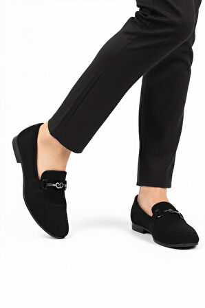 Siyah Süet Kadın Günlük Ayakkabı 572433 Z