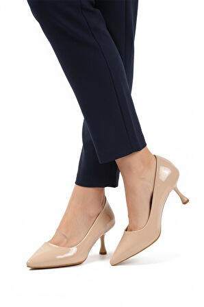 Ayakmod 695033 Z Bej Rugan Kadın Topuklu Ayakkabı