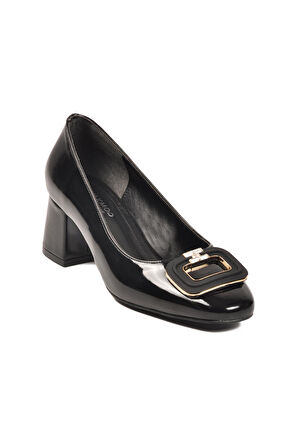 Ayakmod 695040 Z Siyah Rugan Kadın Topuklu Ayakkabı