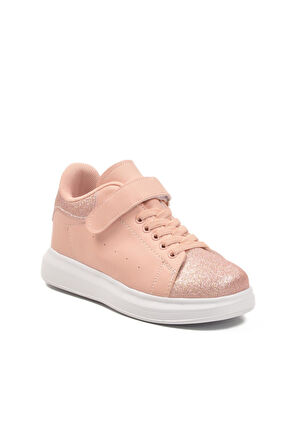 Pudra Simli Cırtlı Çocuk Spor Ayakkabı Ruffon 2540-K F