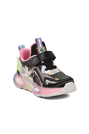 1986 P Siyah Figürlü Mevsimlik  Çocuk Spor Ayakkabı