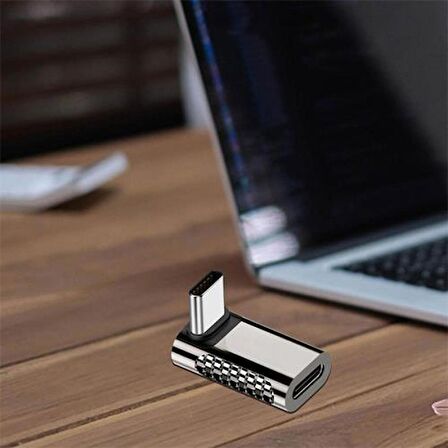Coofbe Type-C to Type-C Uzatma Adaptörü Dirsek Tip 100W 20Gbps Type-C Çevirici Dönüştürücü Adaptör