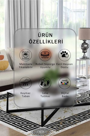 Yıkanabilir Kaymaz Taban Dijital Baskılı Halı ve Yolluk – Leke Tutmaz Salon & Mutfak Halısı