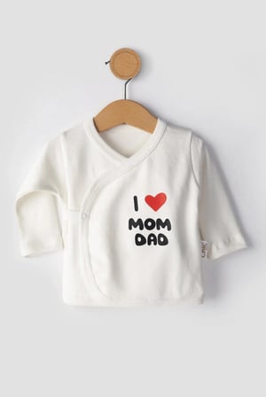 Hastane Çıkışı Seti Yenidoğan 5'li I Love Mom Dad %100 Pamuk 