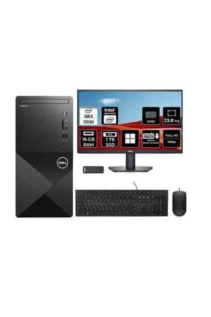 Vostro 3030MT Core i3 12100 16GB RAM 1TB SSD 23.8" FHD Win11 Pro N6001VDT3030MTP642 Masaüstü Bilgisayar + PER4 USB Bellek