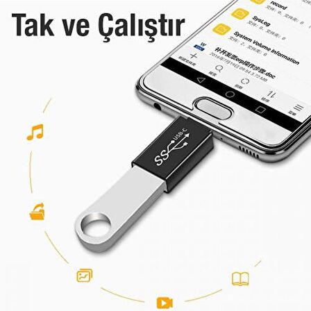 Coofbe USB to Type-C Çevirici Dönüştürücü Flash Bellek Klavye Mouse Cevirici İpad Macbook Huawei Uyum