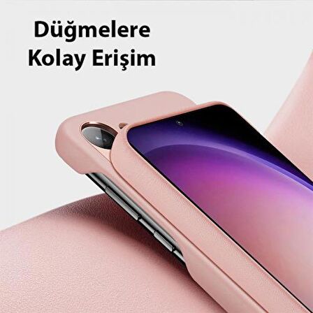 Coofbe PU Deri Parmak İzi Bırakmaz Samsung Galaxy S23 Kılıf Zarif Tasarım Tam Koruma Galaxy S23 Kılıf