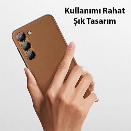Coofbe PU Deri Parmak İzi Bırakmaz Samsung Galaxy S23 Kılıf Zarif Tasarım Tam Koruma Galaxy S23 Kılıf