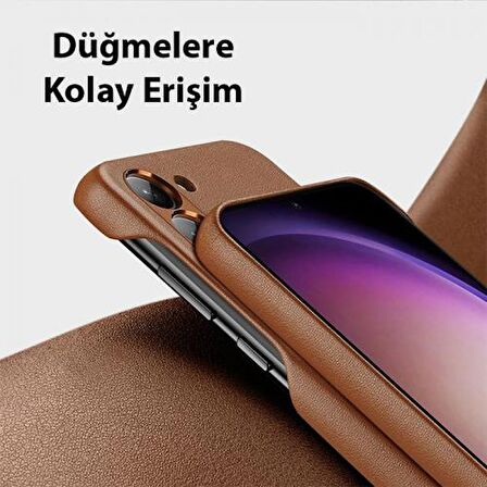 Coofbe PU Deri Parmak İzi Bırakmaz Samsung Galaxy S23 Plus Kılıf Zarif Tasarım Tam Koruma Galaxy S23 Plus Kılıf