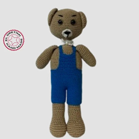 Uretti - Birsen 2552 El Yapımı Amigurumi Bahçıvan Ayı - 30 cm