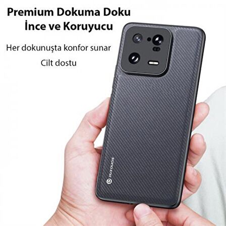 Coofbe Dokuma Silikon Çok Katmanlı Xiaomi 13 Pro Kılıf Darbe Koruyucu İnce Zarif Dokuma Xiaomi 13 Pro