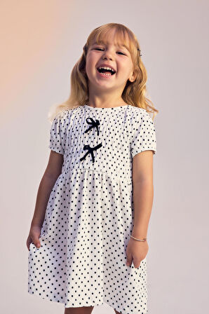 DeFacto Kız Bebek Puantiyeli Kısa Kollu Yazlık Elbise E8719A525SMER134