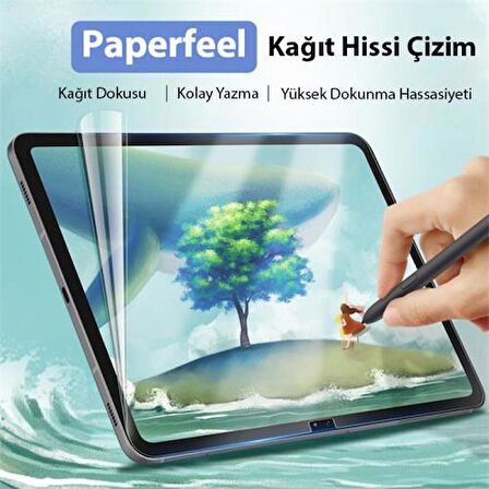 Coofbe 0.15mm Darbe Emici Samsung Galaxy Tab S7 Plus Ve S7 FE Ekran Koruyucu Pet Paperfeel Full Kaplama Koruyucu