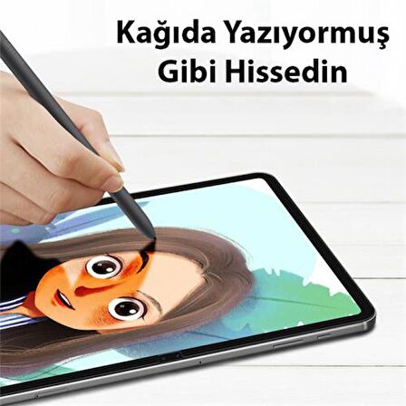 Coofbe 0.15mm Darbe Emici Samsung Galaxy Tab S7 Plus Ve S7 FE Ekran Koruyucu Pet Paperfeel Full Kaplama Koruyucu