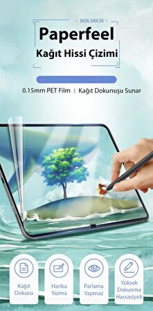 Coofbe 0.15mm Darbe Emici Samsung Galaxy Tab S8 Ultra Ekran Koruyucu Pet Paperfeel Full Kaplama Koruyucu